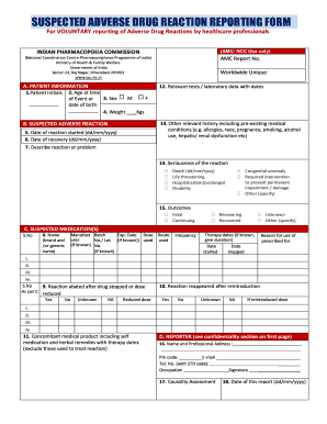 Adverse Drug Reaction Reporting  Form