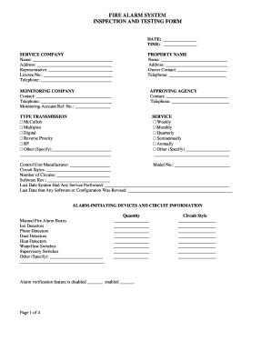 How to Test Fundamental Frequency Fire Alarm  Form