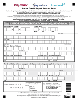 Annual Credit Report Request Form