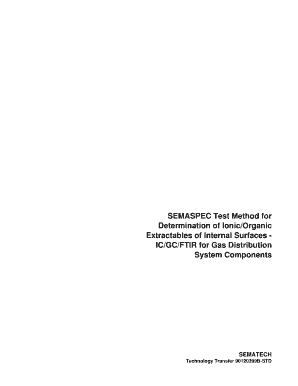 SEMASPEC Test Method for Determination of Ionic Sematech Sematech  Form