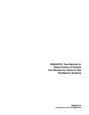 SEMASPEC Test Method for Determination of Particle Sematech Sematech  Form