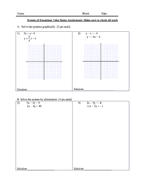 System of Equations Take Home Assignment Answer Key  Form