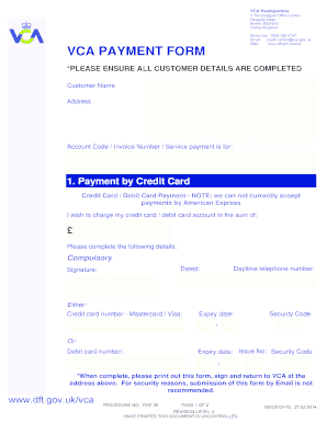 VCA Payment Form