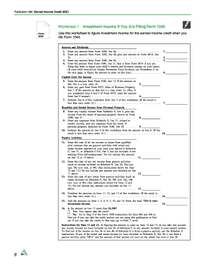 Pub 596 Worksheet 1  Form