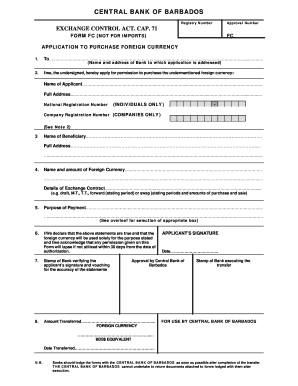 Central Bank of Barbados Forms