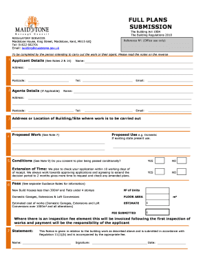 Full Plans Application  Form