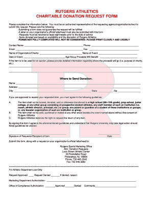 Rutgers Donation Request  Form