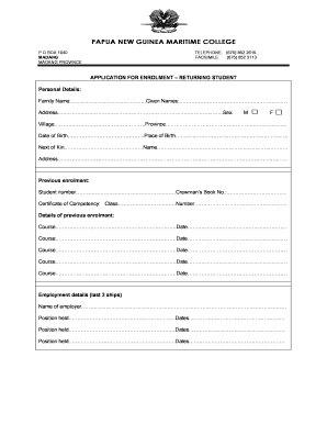 Pacific Maritime College Application Form 2023