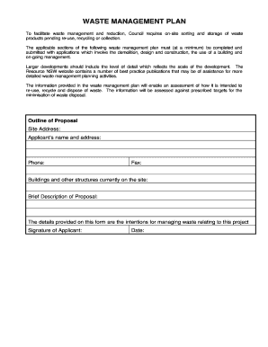 Waste Management Plan 36kb Hornsby Shire Council Hornsby Nsw Gov  Form