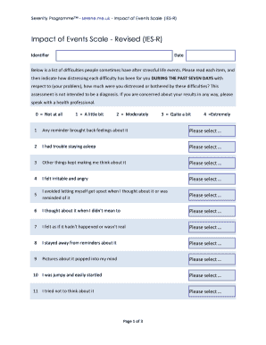 Impact of Events Scale  Form