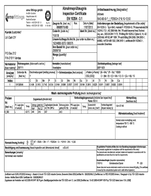 EN 10204 3 Ainestodistukset Lvi Dahl  Form