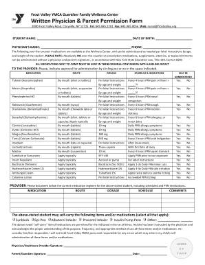 Written Physician &amp; Parent Permission Form for EE Frost Valley Frostvalley