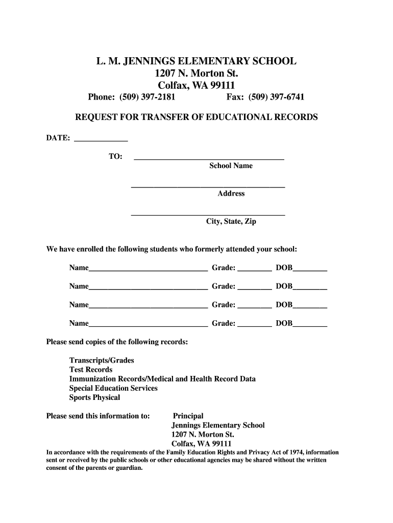 Colfax School District  Form