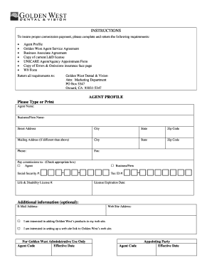 SERVICE AGREEMENT Golden West Dental and Vision  Form