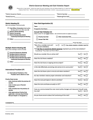  District Governor Meeting and Club Visitation Report Lionsclubs 2015-2024