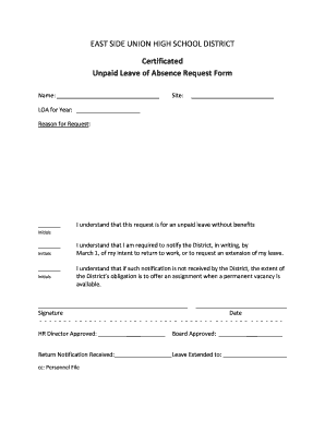 Unpaid Leave  Form