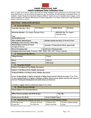 Employee Data Collection Form