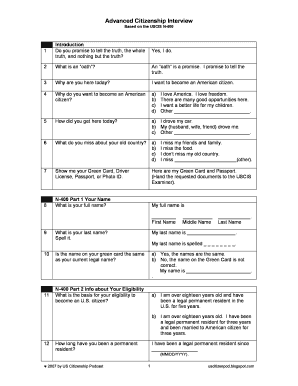 N400 Interview Questions  Form