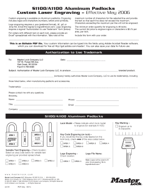 Laser Engraving Form American Lock