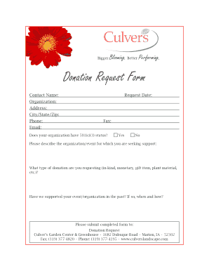 Culvers Donation Request  Form