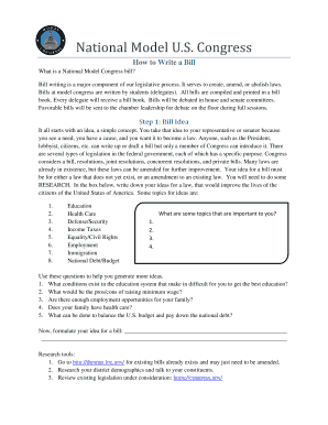 Congress Bill Template  Form