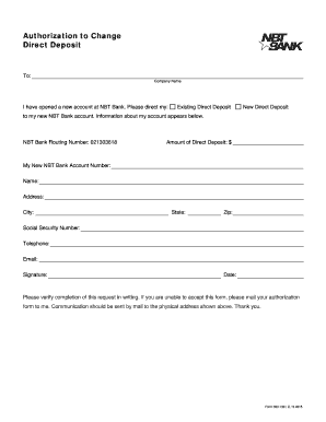 Nbt Bank Direct Deposit Form