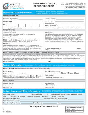 Cologuard Order Form