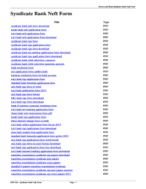 Neft Form Syndicate Bank PDF