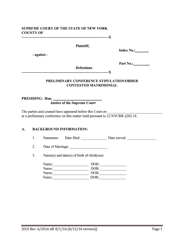  UCS Rev 6 Eff 8116 SUPREME COURT of the STATE    Nycourts 2016-2024