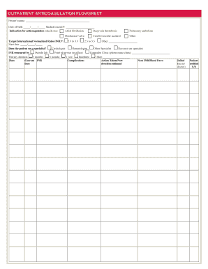  Flow Sheet Template  Form