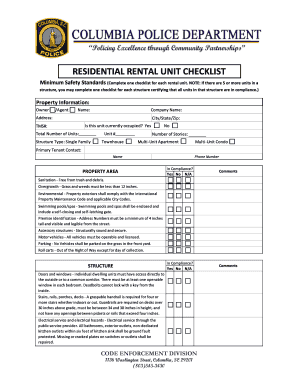 Residental Rentals  Form