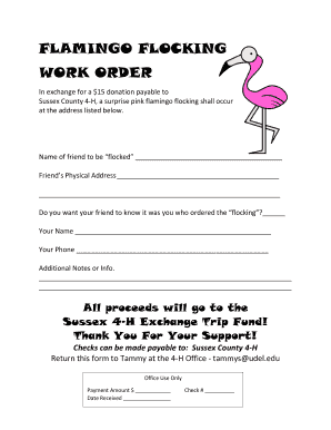 FLAMINGO FLOCKING WORK ORDER Cdn Extension Udel Edu Cdn Extension Udel  Form