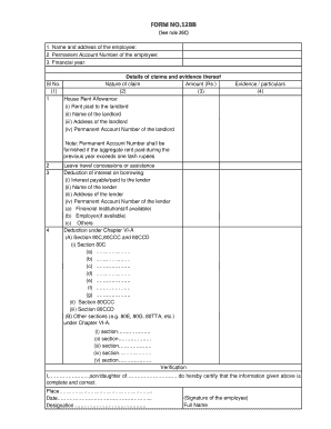 Form 12bb Download Excel