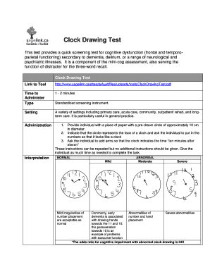 Medicare Clock Drawing Test PDF  Form