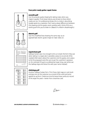 Guitar Repair Order Form