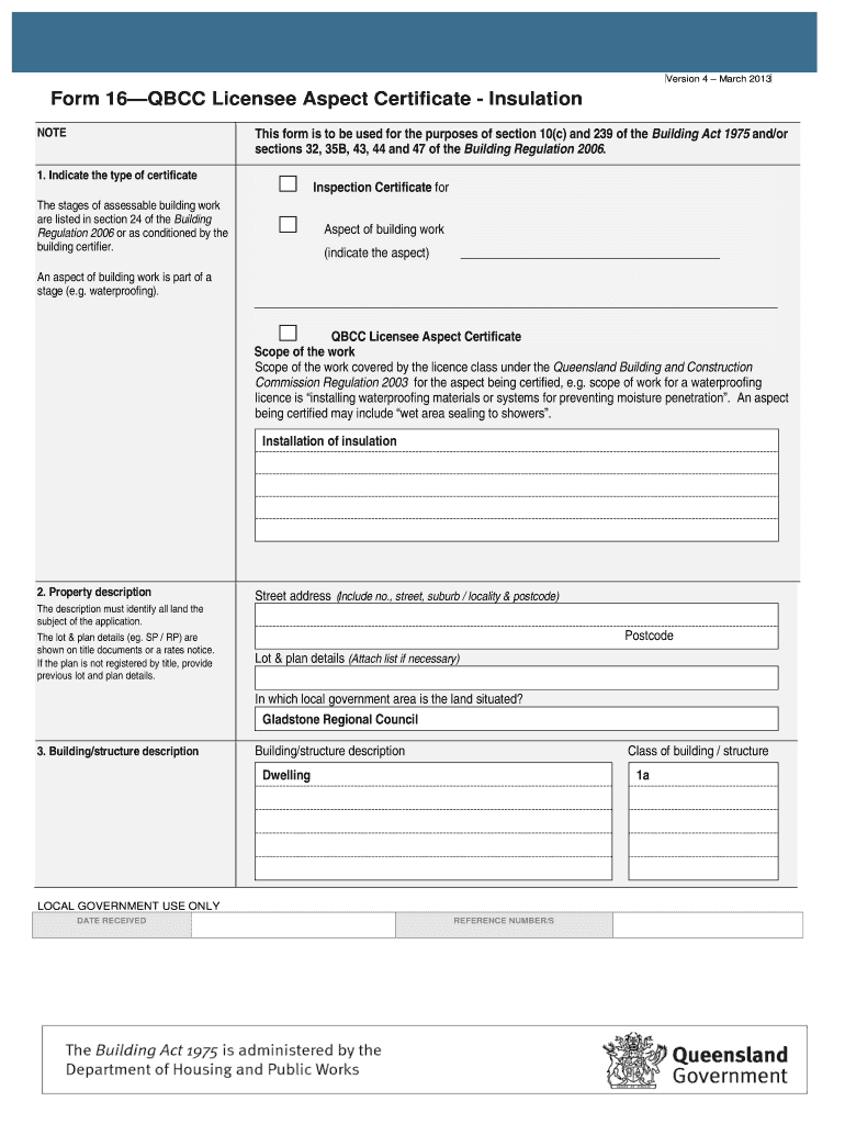  Form 16 Qbcc Licensee Certificate 2013-2024