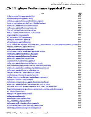 Self Appraisal Sample for Engineers  Form