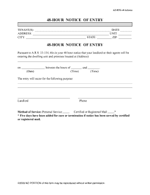 Notice of Entry  Form