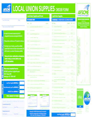 Afscme Supplies Order Form