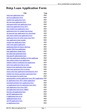 Bskp Loan Application Form PDF Download