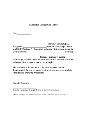 Evaluator Designation Letter CertifyMe Net Certifyme  Form