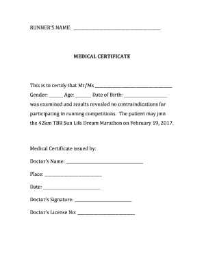 Medical Certificate Email  Form