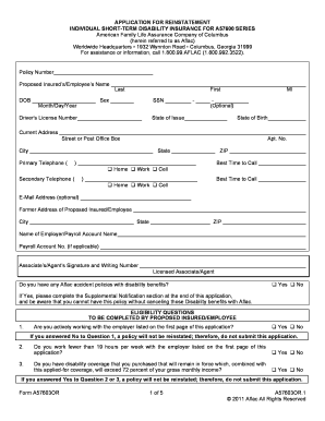 Aflac Reinstatement Form