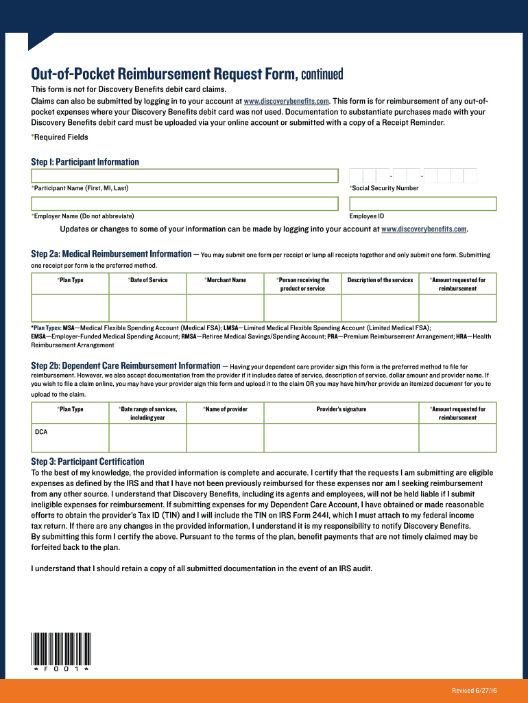  Reimbursement Request Form 2016-2024
