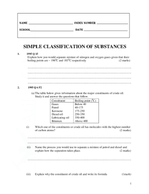 Chemistry Form One Questions and Answers PDF