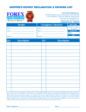 Forex Declaration Form