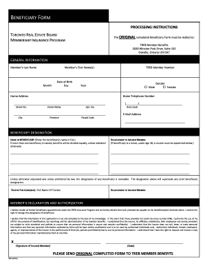 BENEFICIARY FORM Trebmemberbenefits Net