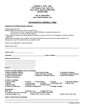 Orthodontic Referral Form