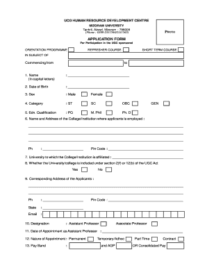 Hrdc Mizoram University  Form