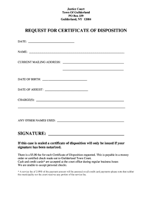 Court Disposition Letter Sample  Form